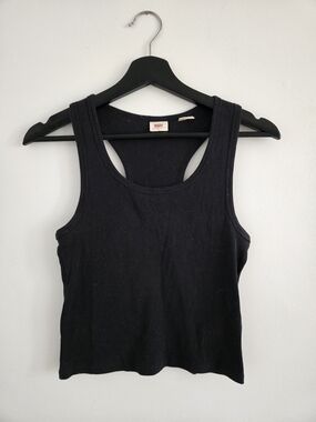 Levi's Black Ribbed Racerback Tank - Women's